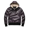 ernest phalsa purple leather hooded sweatshirt