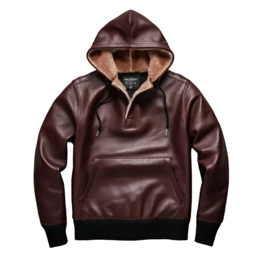 howard mahogany leather hoody