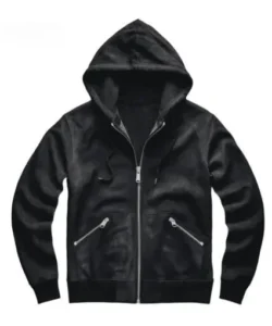 joaquin black sueded hoodie