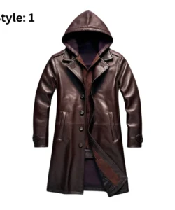 leather coat hoodie