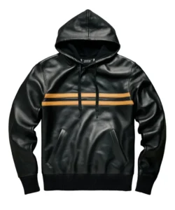 malcolm leather black hoody