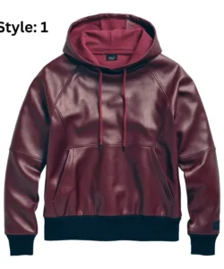 plus size faux leather jacket hoodie