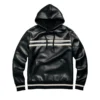 quentin elite black hoodie in leather