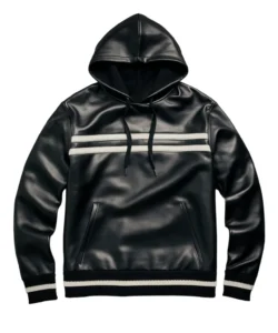 quentin elite black hoodie in leather