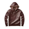 ronnie lee rustic brown leather hoodie