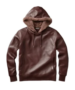 ronnie lee rustic brown leather hoodie