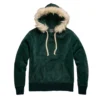 alejandro green suede sweatshirt faux fur collar