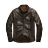 alfie brown leather shirt