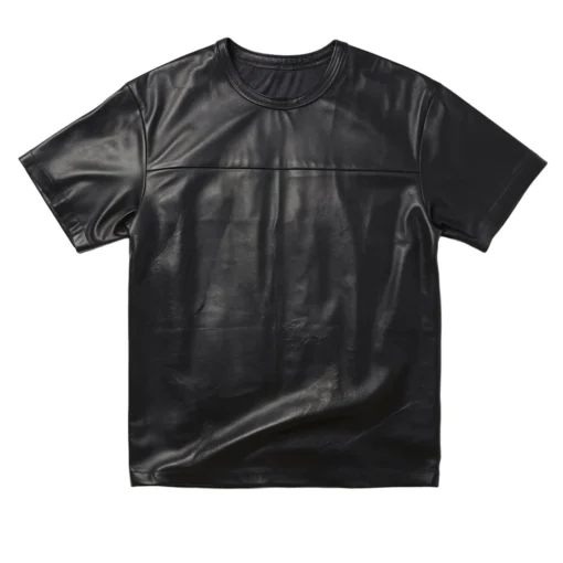 black leather t shirt