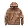 duncan brown leather hoodie