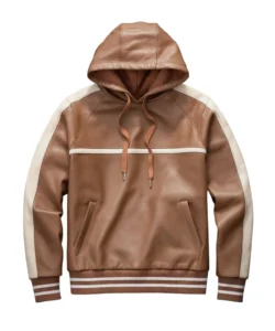 duncan brown leather hoodie