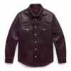 dustin dark purple leather shirt