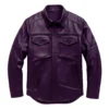 elias quinn leather shirt purple