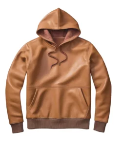 fletcher leather brown pullover sweatshirt