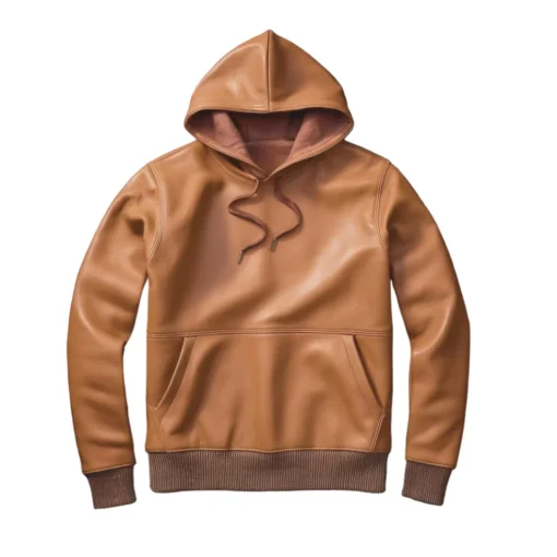 fletcher leather brown pullover sweatshirt