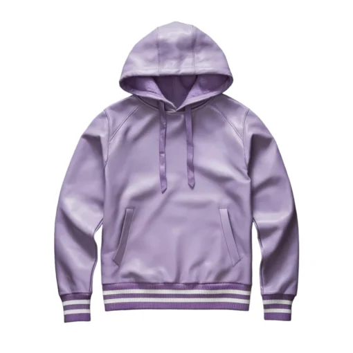 fredrick light purple leather sweatshirt