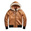 gustavo brown leather hoodie