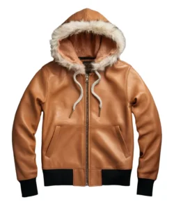 gustavo brown leather hoodie