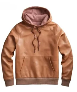 kobe cool brown leather sweatshirt