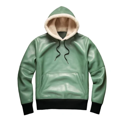 orville cool green leather sweatshirt