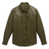 stuart cool green leather shirt