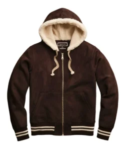 dark chocolate brown suede hoodie