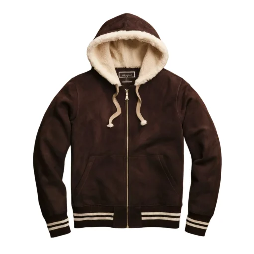 dark chocolate brown suede hoodie