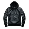 ulysses leather hoodie black