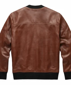 Archer Brown V-Neck Leather Jumper