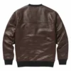 Caspian Cocoa Brown V-Neck Leather Jumper