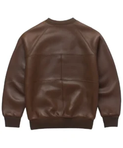 Jeff Chocolate Brown Leather Sweater