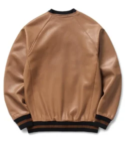 brown faux leather sweater