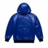 Keegan Intense Blue Leather Hoodie
