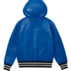 Neil Rich Blue Hoodie Leather Pullover Jacket