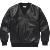 black v-neck leather jumper