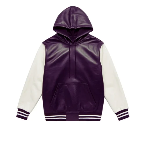 angelo purple leather sweatshirt