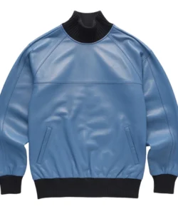 callan blue leather jumper