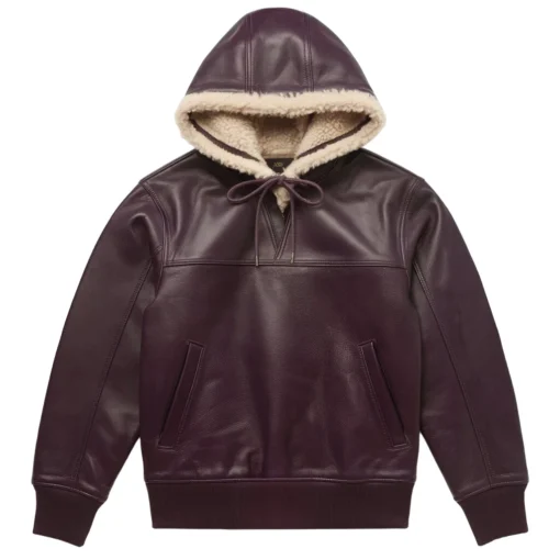 gage luxury purple leather hoodie