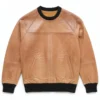 galen cool brown leather sweater