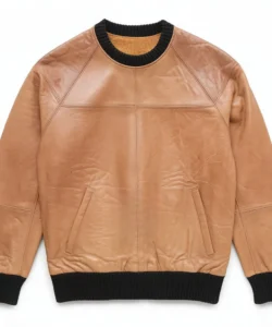 galen cool brown leather sweater