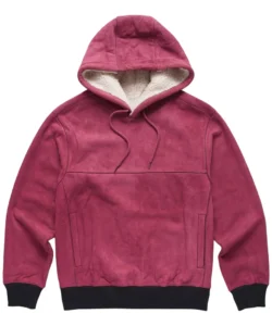 hot pink suede hoodie