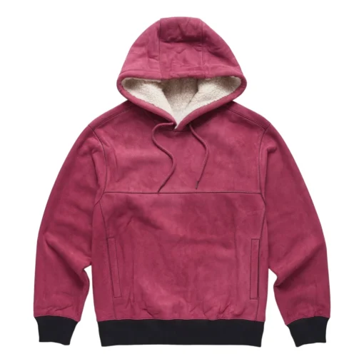 hot pink suede hoodie