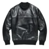 black leather jumper