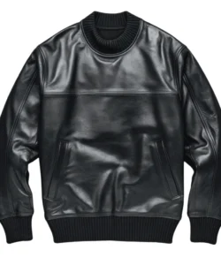 black leather jumper