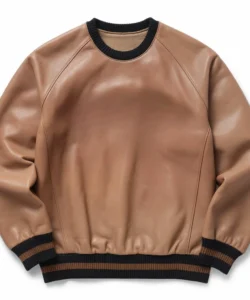 faux leather sweater