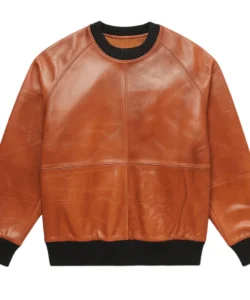 brown leather sweater