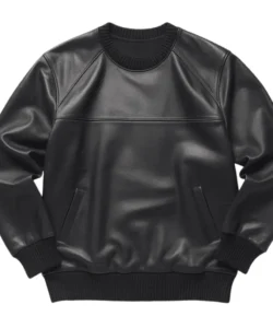 black leather sweater