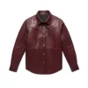 lorenzo wine red leather shirt