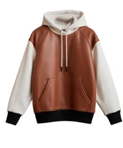 maximus brown leather sweatshirt