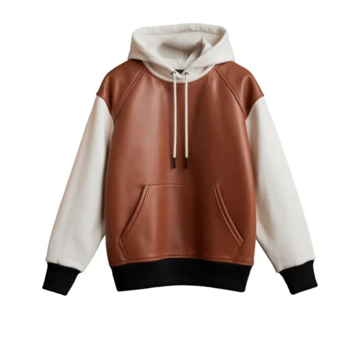 maximus brown leather sweatshirt